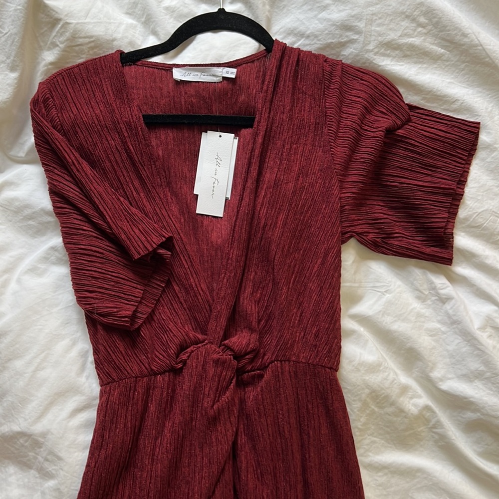 All in Favor Cabernet Midi Dress